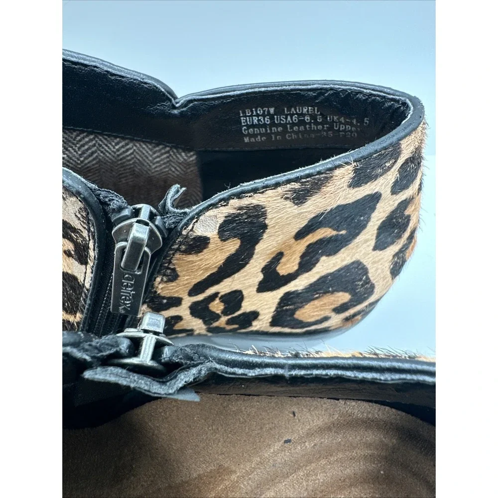 Aetrex Cheetah Calf Hair Booties 6-6.5